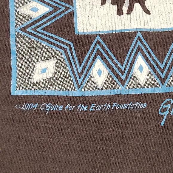 Vintage 1994 Aztec Wolf Shirt 2XL 25x28 Faded Black Portrait - Picture 12 of 16